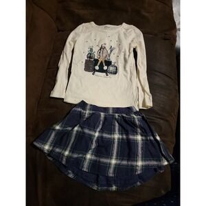 Gymboree all spruced up alpine sweetie‎ top and skirt size 4